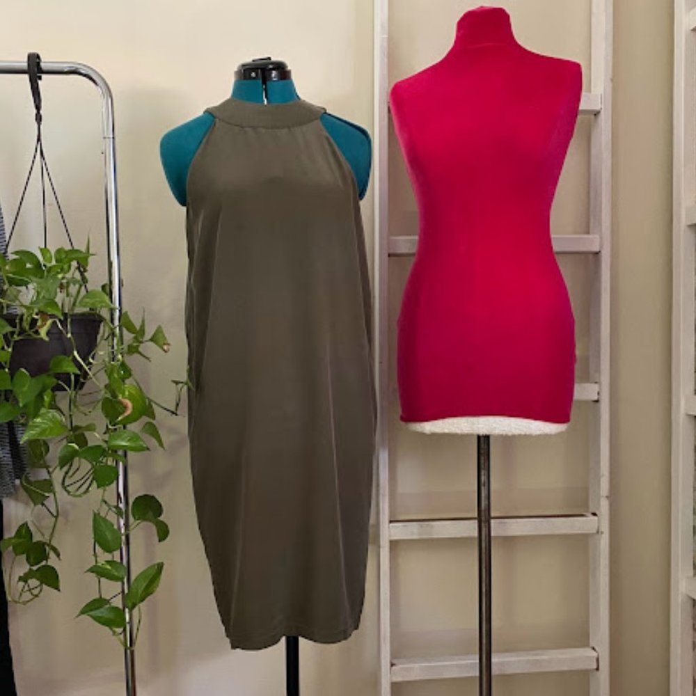 Neiman Marcus green silk dress sz 4